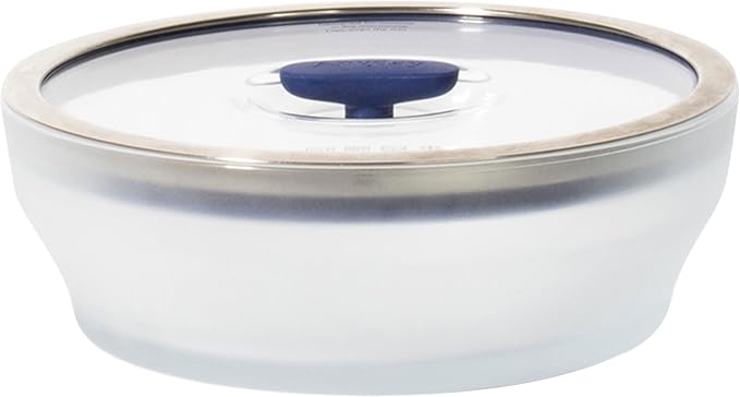 Anyday 7-Cup Glass Microwave Steamer for Vegetables (Blueberry) | BPA-Free, Bowl with Vented Glass Lid, Healthy Cooking Container for Broccoli, Veggies, Meal Prep
