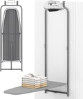 COSTWAY Over the Door Ironing Board, Space-Saving Metal Hanging Iron Board | Iron Holder & Cotton Cover, Compact Fold Down Iron Stand for Home, Apartment, Laundry Room, Dorm, 42"L x 17"W x 50"H