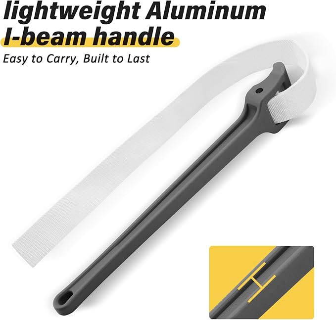 SPARKWHIZ Strap Wrench, 18" Handle Adjustable Strap Plumbing Wrench, Nylon Strap Pipe Wrench for Replacing Oil Filter, Water Filter