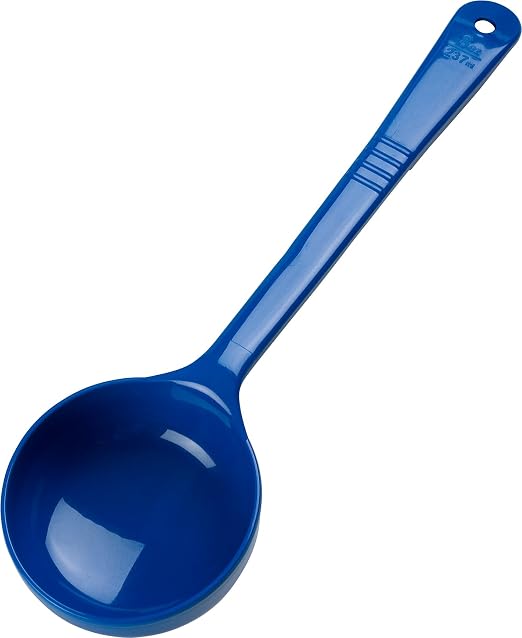 CFS 399214 Solid Long Handle Portion Control Spoon, 8 oz, Blue (Pack of 12)