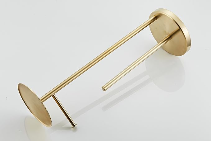 Toilet Paper Holder Free Standing, Brushed Gold Toilet Paper Roll Storage with Reserve and Phone Shelf, Stainless Steel Floor Bathroom Tissue Dispenser and Organizer