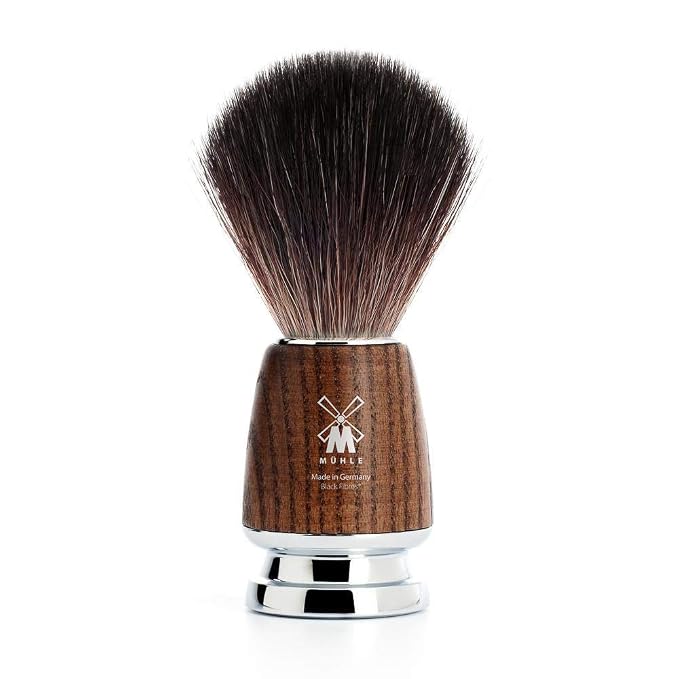 MÜHLE RYTMO Shaving Kit for Men, Steamed Ash Wet Shave Grooming Set 4-Piece | Closed-comb razor, synthetic brush, bowl and stand with Steamed Ash finish for organized wet-shaving daily grooming routines.