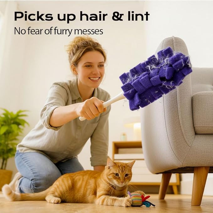 Duster Refills Reusable,2026 New 360° Fleece Duster Refills Set,Reusable Duster Pads Washable for Ceiling Fan Window Kitchen Floor Car (1, Purple)