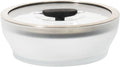 Anyday 4-Cup Microwave Cookware Glass Container (Black Sesame) | Glass Lid, Plastic-Free Shallow Food Storage, Airtight Steamer, Vented Lid, Microwave-Safe Reheating, Steaming Vegetables