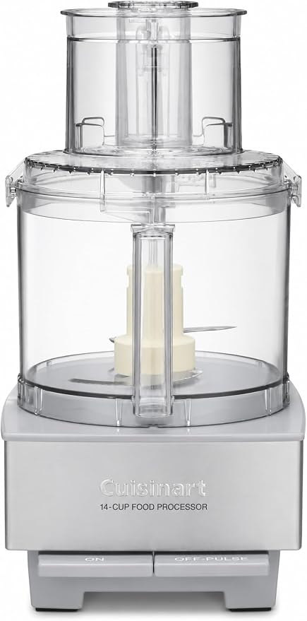 Cuisinart Food Processor 14-Cup Vegetable Chopper for Mincing, Dicing, Shredding, Puree & Kneading Dough, Light Gray Stainless Steel, DFP-14CGRY