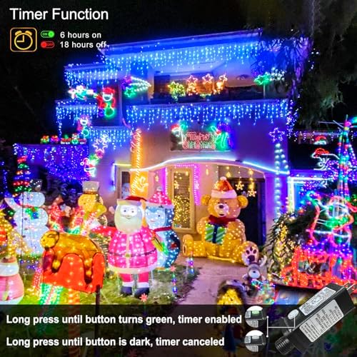 Blue Christmas Lights Outdoor Icicle Lights for Outside 33ft 400 LED Lights