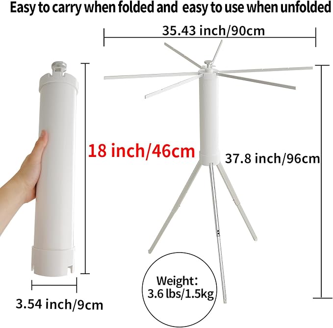 JOOM Clothes Drying Rack Portable Foldable - Drying Rack Clothing Space Saving,Collapsible Drying Rack for Laundry,Travel,Indoor,Outdoor. Folding Clothing Rack Home and Travel (Small Silver)