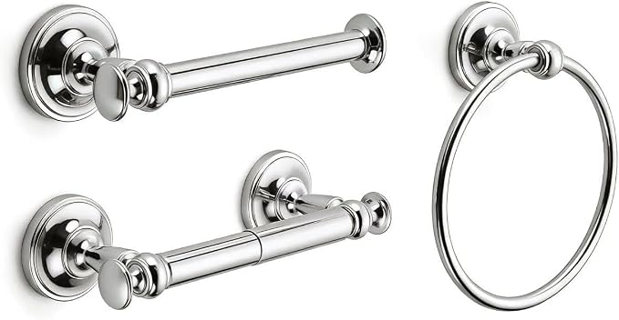 khtumeware 2 Pack Double Post Toilet Paper Holder Vibrant Polished Nickel Tissue Roll Holder for Bathroom Organization and Storage Single Double Toilet Tissue Holder Wall Bathroom Accessories
