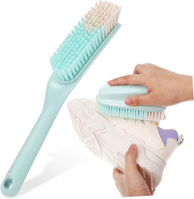 Multi-Purpose Cleaning Brush Long Handle Shoe Brush Laundry Stain with Soft Bristles for Efficient Dirt Removal from Clothes and Shoes Ergonomic Grip for Comfort