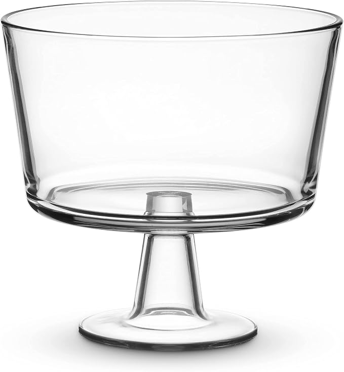 Godinger Trifle Bowl, Fruit Bowl, Italian Made Crystal Glass Footed Trifle Bowls, Dessert Display Cake Stand - Made in Italy