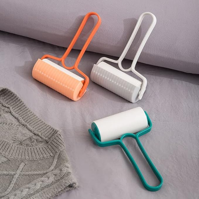 4PCS Tearable Roller Sticking Device Household Clothes Hair Pet Cleaning Removal Brush Suction(White)