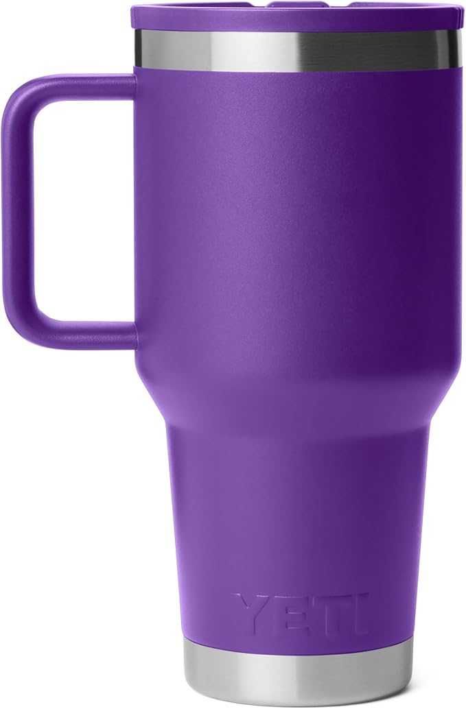 YETI Rambler 30 oz Travel Mug with Flip Straw Lid – Stainless Steel, Vacuum Insulated, Leakproof, Cup Holder Friendly, Pace Purple