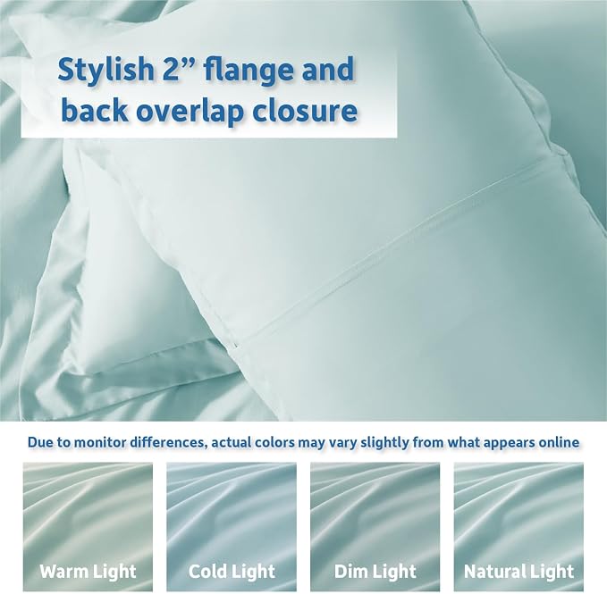 Nestl Light Blue Duvet Cover King Size - Soft Double Brushed King Duvet Cover Set, 3 Piece, with Button Closure, 1 Duvet Cover 104x90 inches and 2 Pillow Shams
