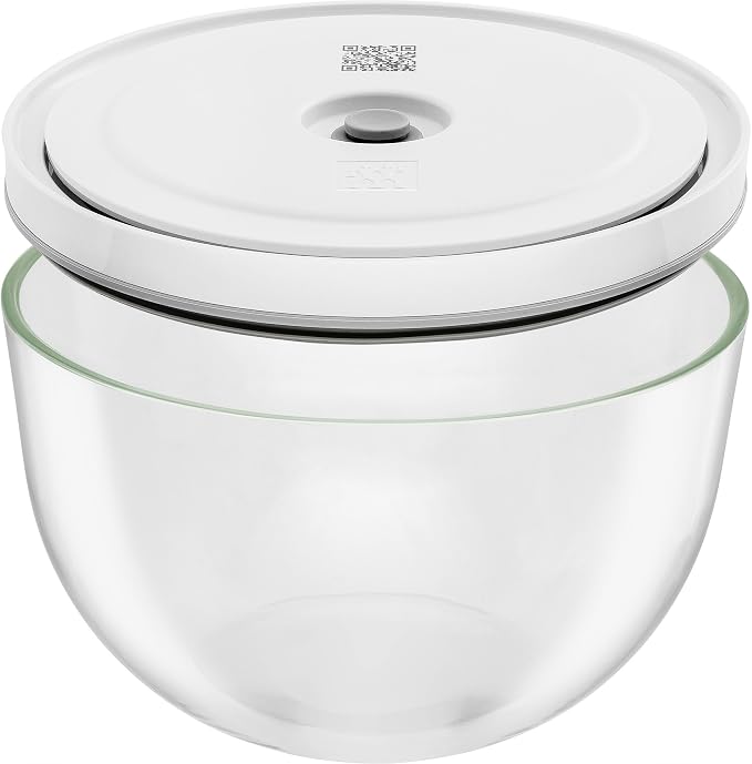 ZWILLING Fresh & Save BOWLS Vacuum Glass Bowl, Medium, Airtight Food Storage Container for Meal Prep, Leftovers and Mixing, BPA-Free, Dishwasher Safe