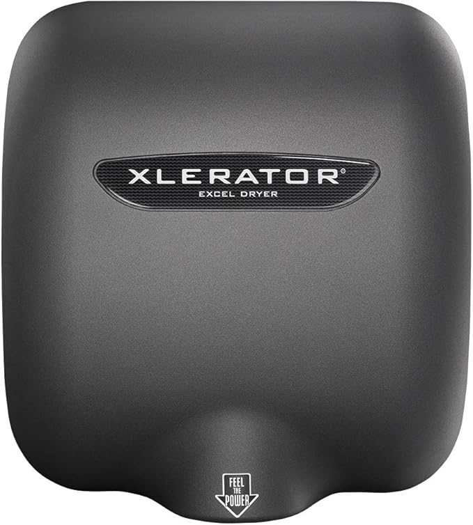 XLERATOR Automatic Surface Mounted Hand Dryer, Graphite Excel Dryer, Hygienic, Voltage: 220 / 240V, 6.5 Amp, Nozzle: .08N Standard Nozzle
