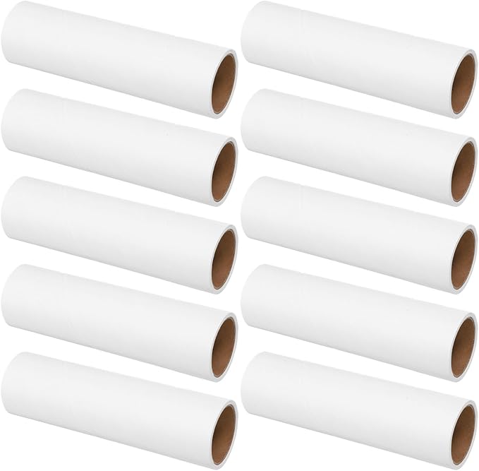 Sticky Lint Roller Refills 10 Rolls 38mm Diameter Sticky Tape Roll Replacement for Pet Hair and Clothes Lint Removal Household Laundry Use