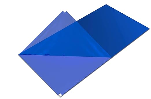 Professional Grade Sticky Floor Protection Mats [ Blue Tacky Adhesive Film] Removes Dust, Dirt & Small Debris from Shoes or Boots | Pack of 4 Pads, 30 Sheets per Pad (18" x 36" inches)