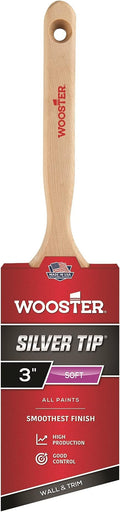 Wooster Brush 5221-3 Silver Tip Angle Sash Paintbrush, 3-Inch, 3 Inch - Set of 4