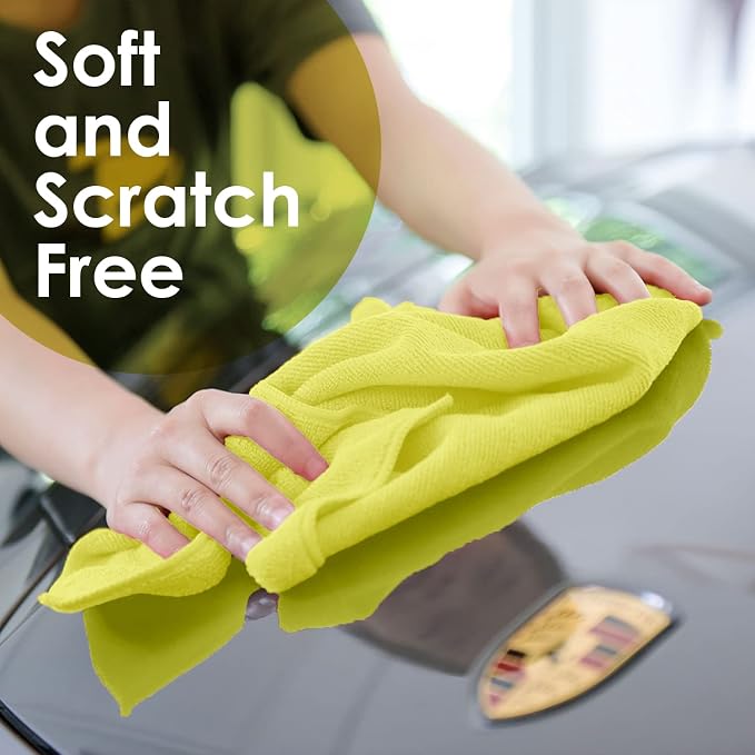 Avalon Towels Microfiber Cleaning Cloths (Value Pack of 36) - Size 16 x 16 Inches, Highly Absorbent Cleaning Rags, Lint Free, Reusable and Washable, Microfiber Towels for Cars