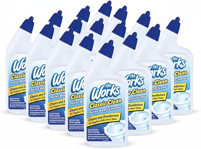 16-Pack - The Works Classic Clean Toilet Bowl Cleaner 24 Fl Oz Each