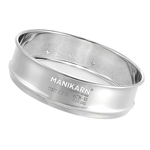 Test Sieve 8 Inch (200mm) – 300 Micron Mesh, ASTM No. 50 – Grade 304 Stainless Steel Frame & Mesh – Laboratory Sieve for Soil, Sand, and Particle Size Analysis