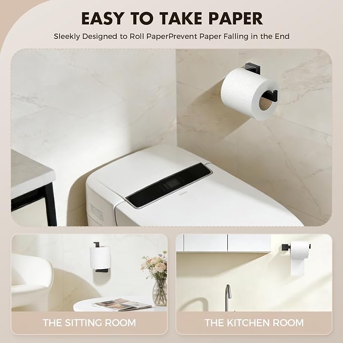 20-Pieces Matte Black Bathroom Accessories Set, Stainless Steel Bathroom Hardware Set, Towel Racks for Bathroom Wall Mounted 24 Inch Bath Towel Bar Set.