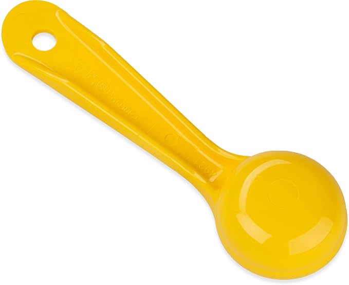 Carlisle FoodService Products Measure Miser Solid Measuring Spoon with Short Handle, 1 Ounce, Yellow (Pack of 5)