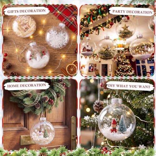 Wettarn 100 Pcs 3.15" Clear Plastic Disc Ornaments