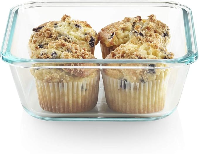 Snapware Total Solutions (2-Pack, 1 & 4 Cup) Glass Food Storage Containers Set, Airtight & Leakproof Locking BPA-Free Lids, Freezer Dishwasher Microwave Safe
