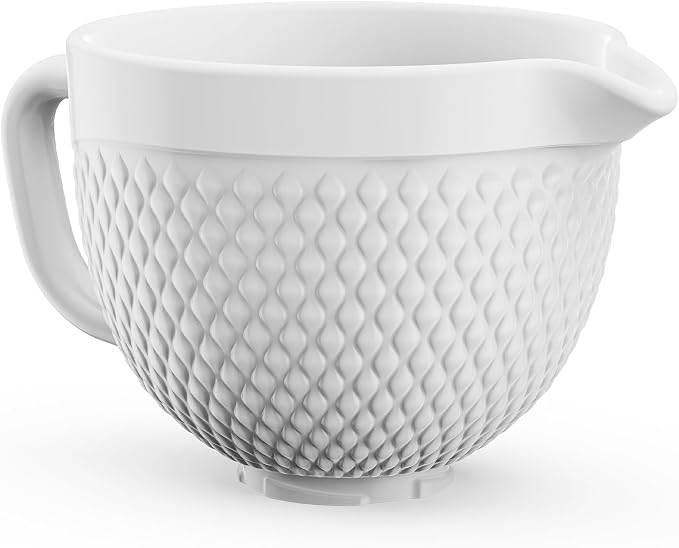 HOZODO Ceramic Mixer Bowl for KitchenAid Tilt-Head Stand Mixers, 5-Qt | Fits All 4.5-5-Qt Mixers, Mixing Bowl with Handle, Kitchen Aid Accessories and Attachments