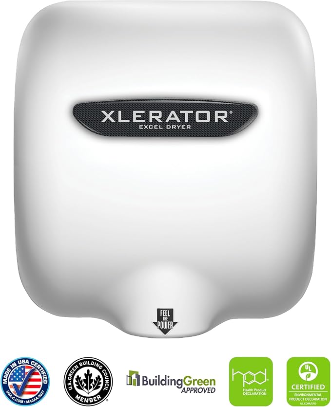 Xlerator Hand Dryer, XL-BWV-208-277, White Thermoset Fiberglass, 208-277V