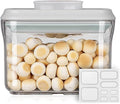 Airtight Food Storage Container - 0.32 QT （380ml Small Pop Up Food Containers With Lids, Bpa Free Stackable Container for Sugar Tea Candy- 8 Labels - Clear