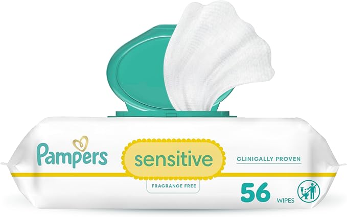 Pampers Sensitive Baby Wipes - Fragrance Free 56 Count, 1X