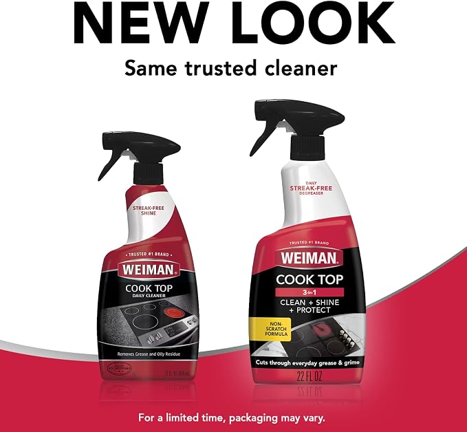 Weiman 6-Pack Cooktop Cleaning Spray – Cooktop & Oven Cleaner for Streak & Residue Free - Non-Abrasive Degreaser Safe for Glass & Ceramic