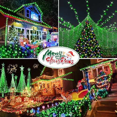 Hezbjiti 1000 LED 403 FT Christmas Lights Outdoor String Lights 8 Modes with Timer Memory Waterproof Fairy Lights Plug in for Classroom Bedroom Patio Wedding Party Holiday Xmas Decorations(Green)