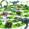 Dinosaur Toys for Kids 3-5, Glow in The Dark Flexible Race Track Playset