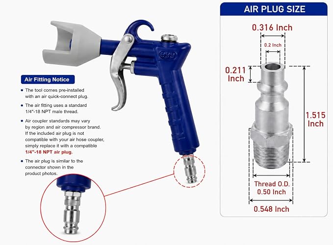 Golf Grip Installation Tool, Air Golf Grip Installer Gun & Removal Tool | No Tape No Solvent Required, for Golf Club Regripping & Grip Removal, Fits Standard Air Compressors (Compressor Not Included)