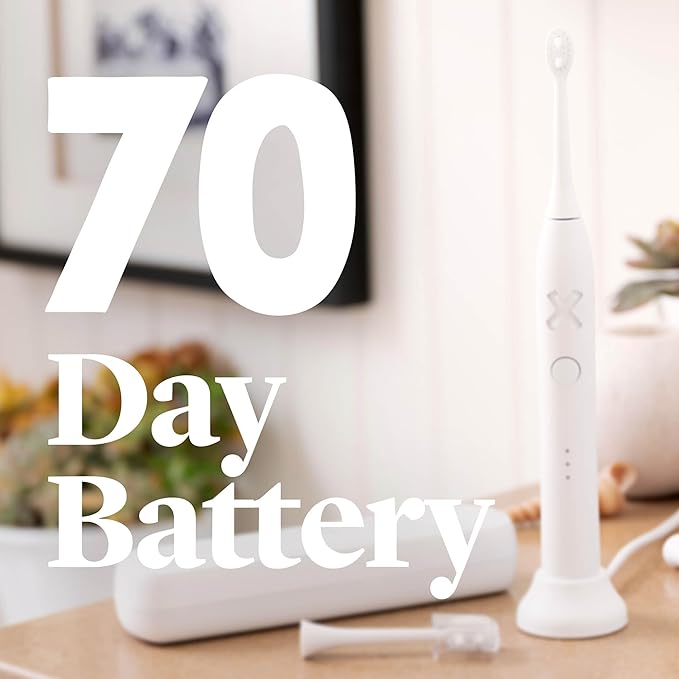 Made by Dentists PRO‑X Sonic Electric Toothbrush for Adults – Dentist‑Designed Whitening Rechargeable Toothbrush, 9 x More Plaque Removal, 70 Day Battery, 3 Modes, Travel Case & Extra Heads, White