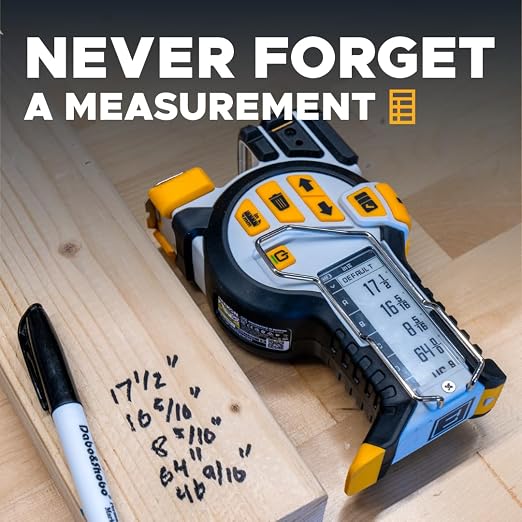 REEKON T1 Tomahawk Digital Tape Measure 25 Ft – Professional Measuring Tool with Green Laser, E-Paper Display, 1,000+ Measurement Memory, Bluetooth Connectivity, 15 Hour Battery Life