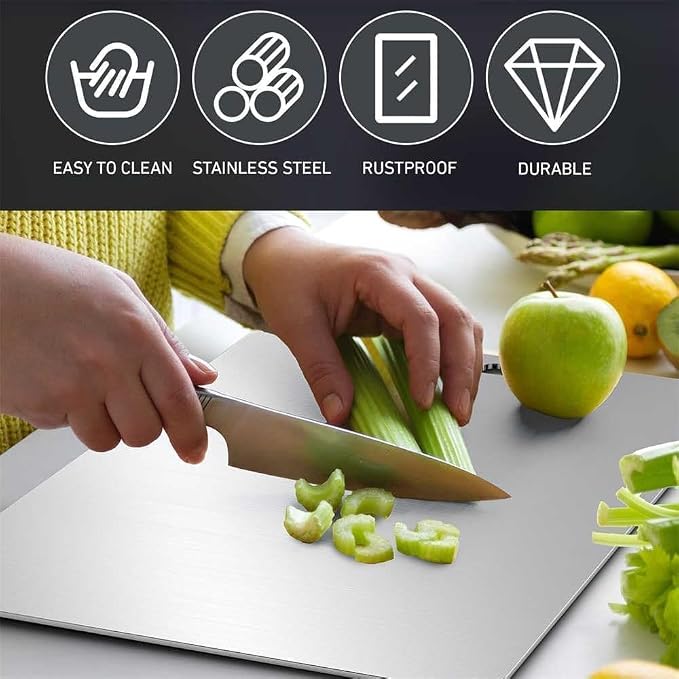 Titanium Cutting Board - 100% Pure Titanium Cutting Boards for Kitchen - Cutting Edge Hygiene & Durability, Cutting Boards for Home Kitchen Cooking (18 inch x 12 inch)