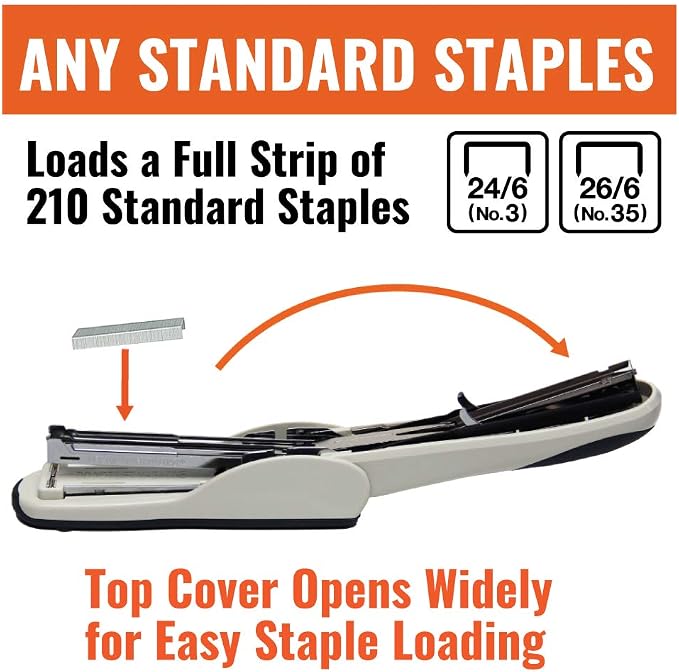 Max HD-50DFGY Max Flat-Clinch Standard Stapler, 30 Sheet Capacity, Gray