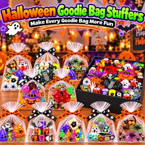 KissFree 345 PCS Halloween Party Favors for Kids, Halloween Toys Bulk, Halloween Goodie Bag Fillers, Non-Candy Treats for Kids, Classroom Prizes