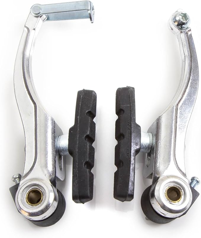 Clarks 115 V-Brake Caliper Set - Silver, Modern, Easy to Install, Alloy, Stainless Steel, 100% Stainless Steel, 1 Count, Rectangular, Polished, Front & Rear, Lever, Bike Brake Set | bike-rim-brake-sets