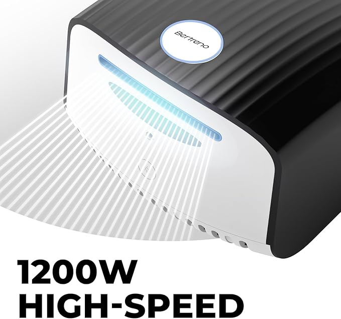 Commercial Hand Dryer Bathroom 110V Compact Electric Hand Dryers for Bathrooms Commercial High Speed Plug in Hand Dryers Home LED Work Light and Low Noise Black