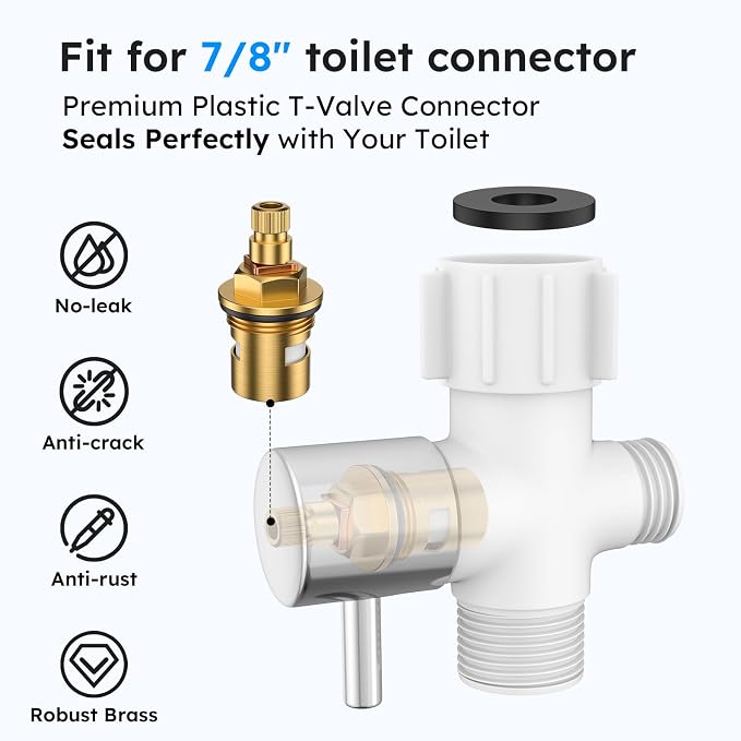 Arofa Handheld Toilet Bidet Sprayer for Toilet-Adjustable Water Pressure Control with Bidet Hose for Feminine Wash, Stainless Steel Jet Spray Cloth Diaper for Baby Wash - White/Brushed Nickel