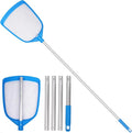 TidyMister Pool Leaf Skimmer Net Ultra Fine Mesh with Aluminum Poles 5 Sections 6 Feet Swimming Pool Cleaning Net Leaf Catcher for Above Ground Pools Inground Pools