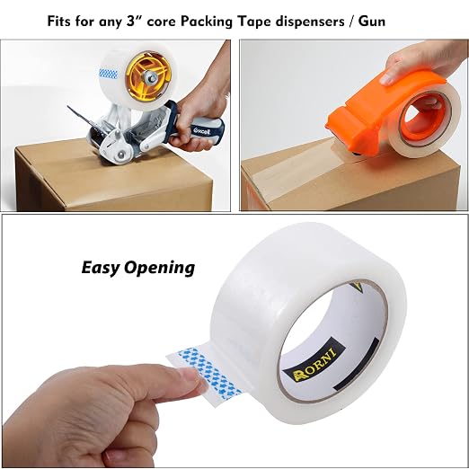 Clear Packing Tape Heavy Duty Refill Rolls Sealing Great for Packing Box Shipping and Moving Supplies Packaging 36 Rolls 1.88" x 65 Yards 3" Core 2.7 Mil Thick Adhesive