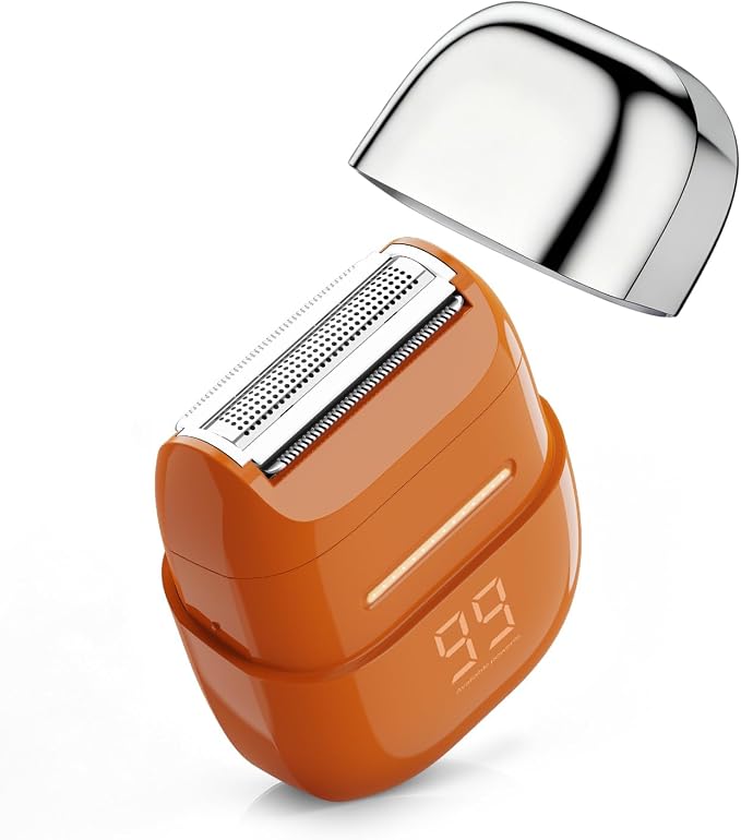 Electric Shaver for Women Waterproof Mini Electric Razors for Women - Cordless Foil Shaver for Hair Removal, Legs, Face, Body, Bikini,Sensitive Skin, Razor for Teen Girls (Orange, Fashion)