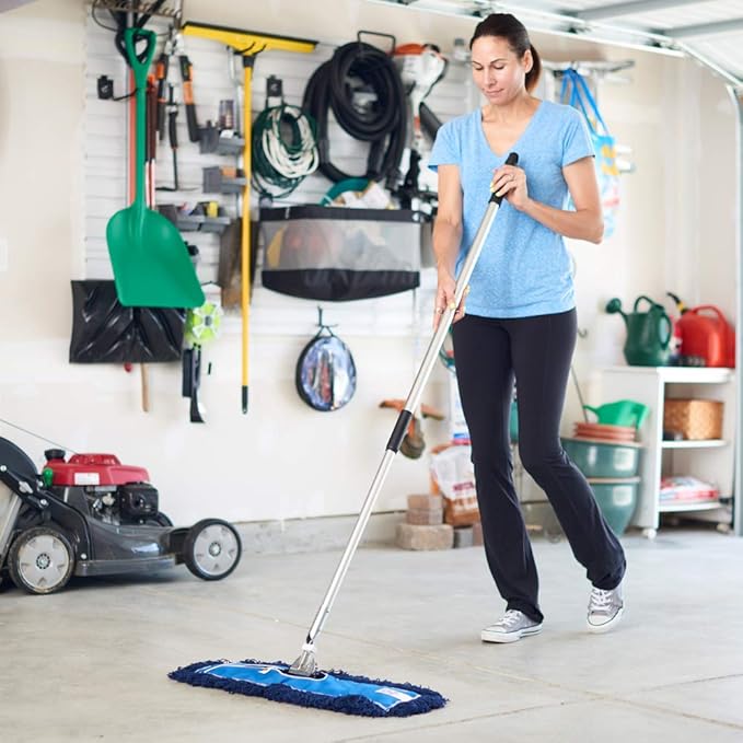 Nine Forty 36" Premium Nylon Dust Mop- Heavy Duty Mop Head for Industrial, Commercial, and Residential Cleaning - Dry Floor Duster for Hardwood Surfaces and Commercial Applications - Blue