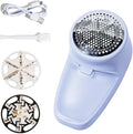 Nori Trim Fabric Shaver - Lint Remover for Clothes & Furniture - Blue | Couch pilling, sweater pill remover, clothes shaver with 6 precision blades, wireless and rechargeable